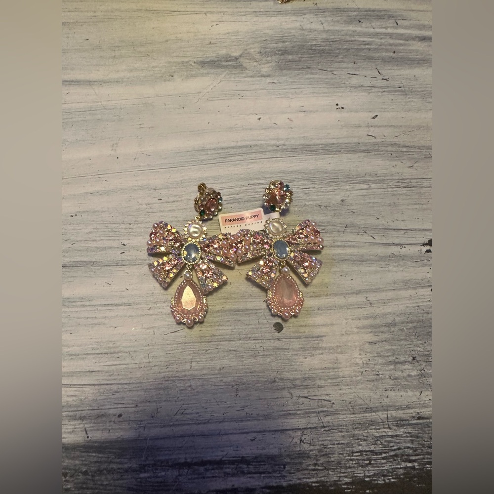 Paranoid Puppy Collection | Pink and Blue Bow Earrings